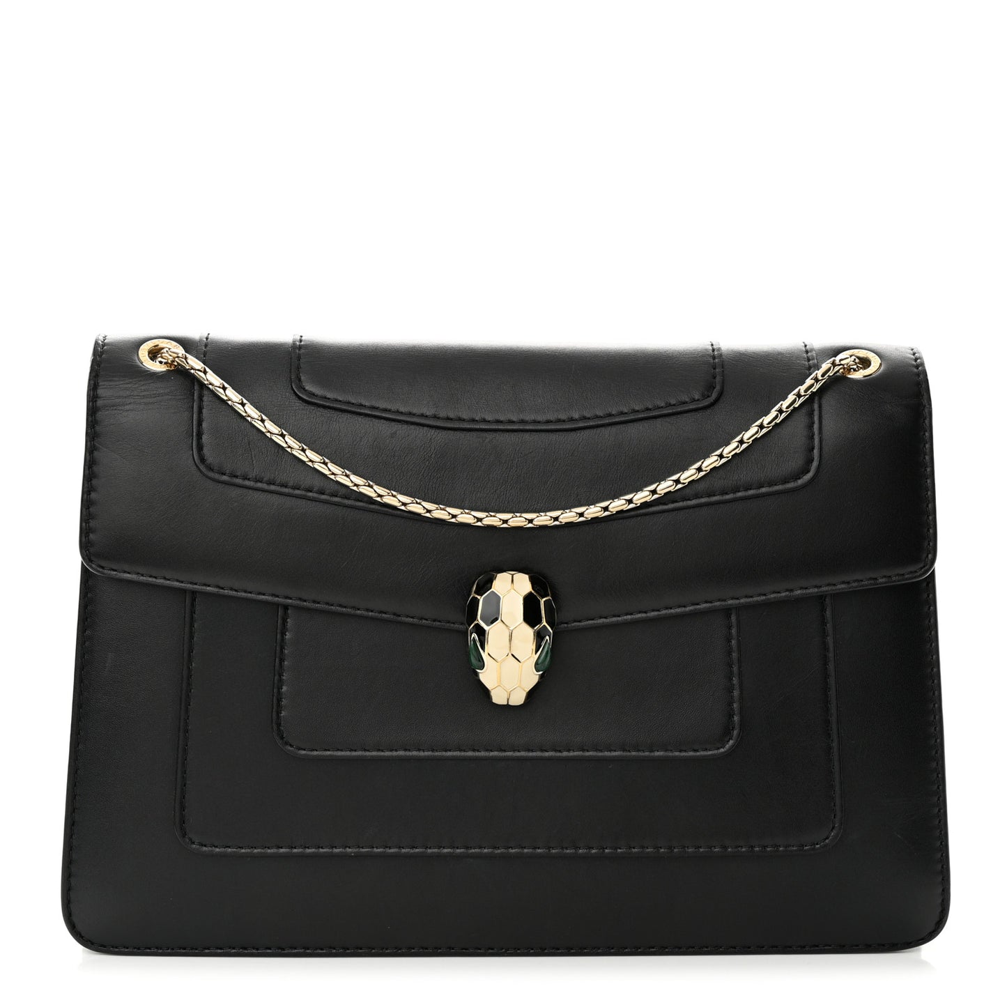 Calfskin Serpenti Forever Crossbody Bag Black