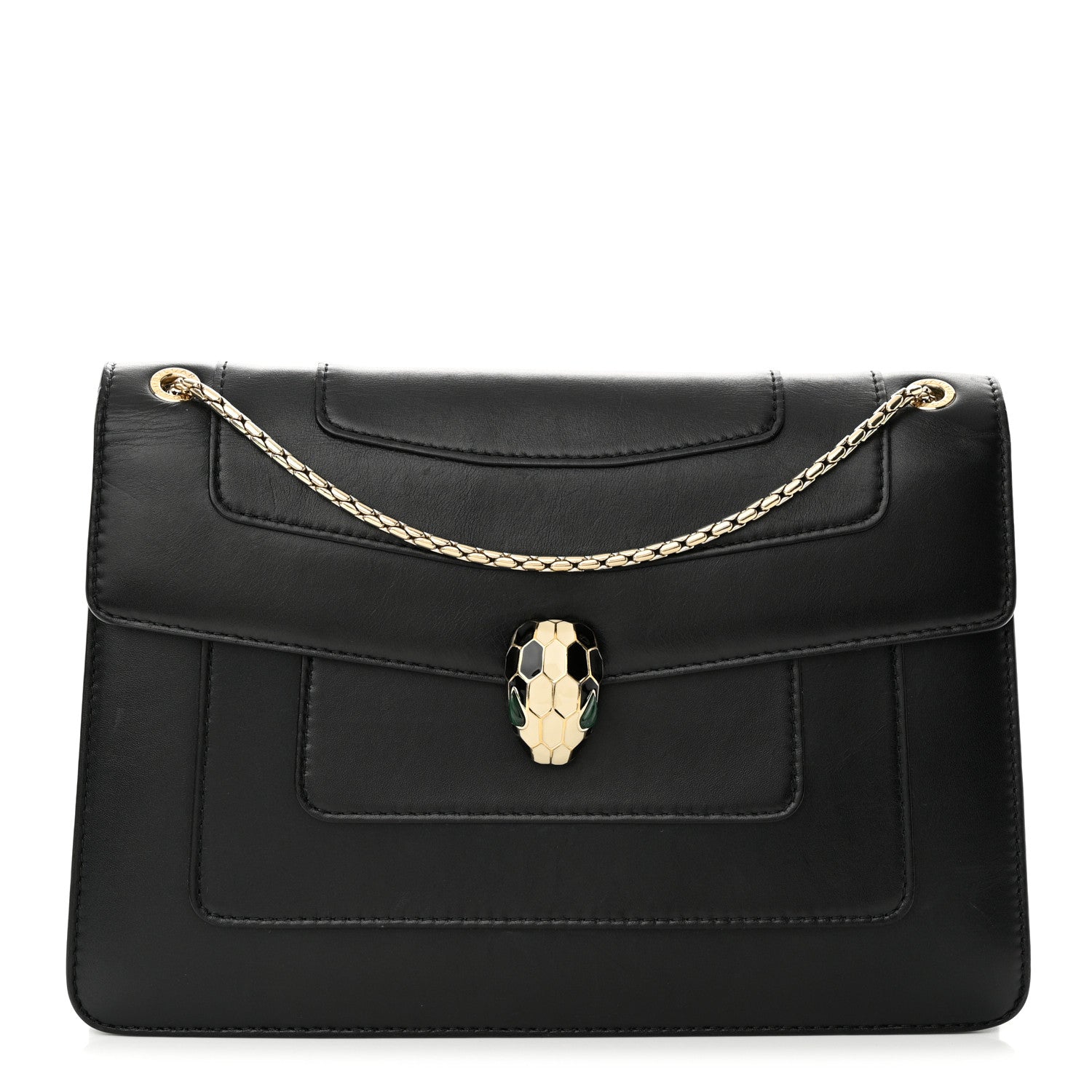 Bulgari Calfskin Serpenti Forever Crossbody Bag Black 1 of 16