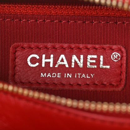 Chanel Aged Calfskin Chevron Quilted Small Gabrielle Hobo Red 6 of 9