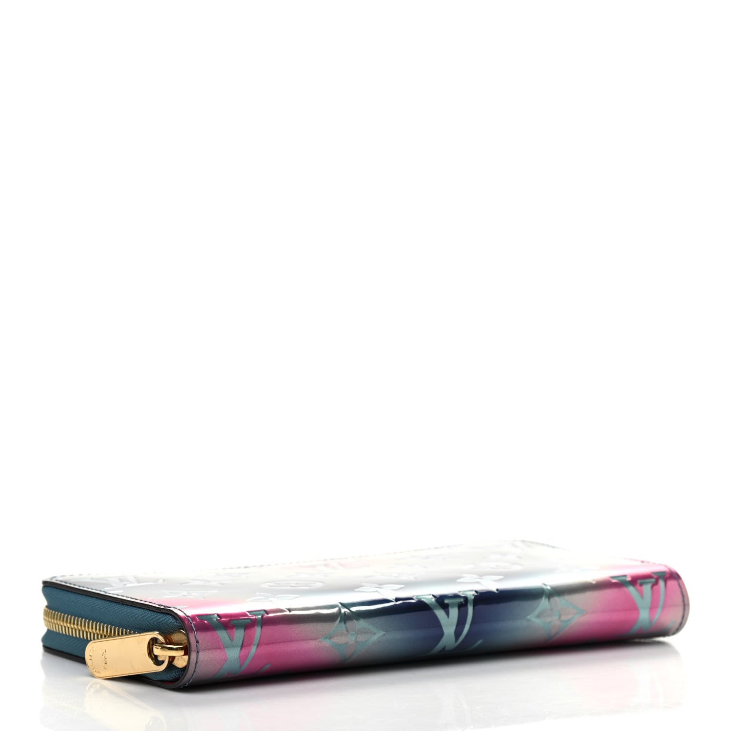 Louis Vuitton Metallic Vernis Degrade Zippy Wallet Blue Pink 4 of 7