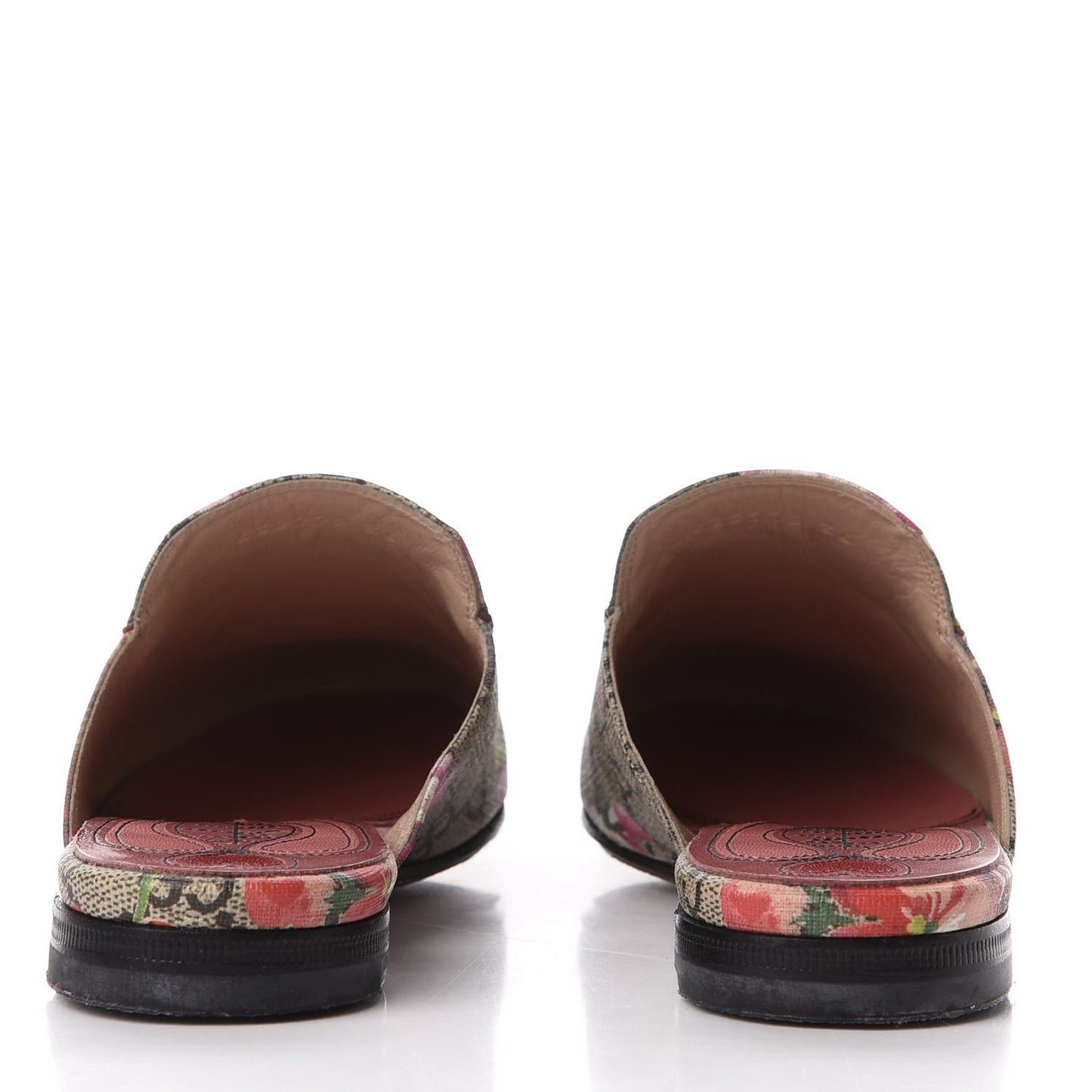GG Supreme Monogram Blooms Womens Princetown Slippers 36 Beige Multicolor Dry Rose