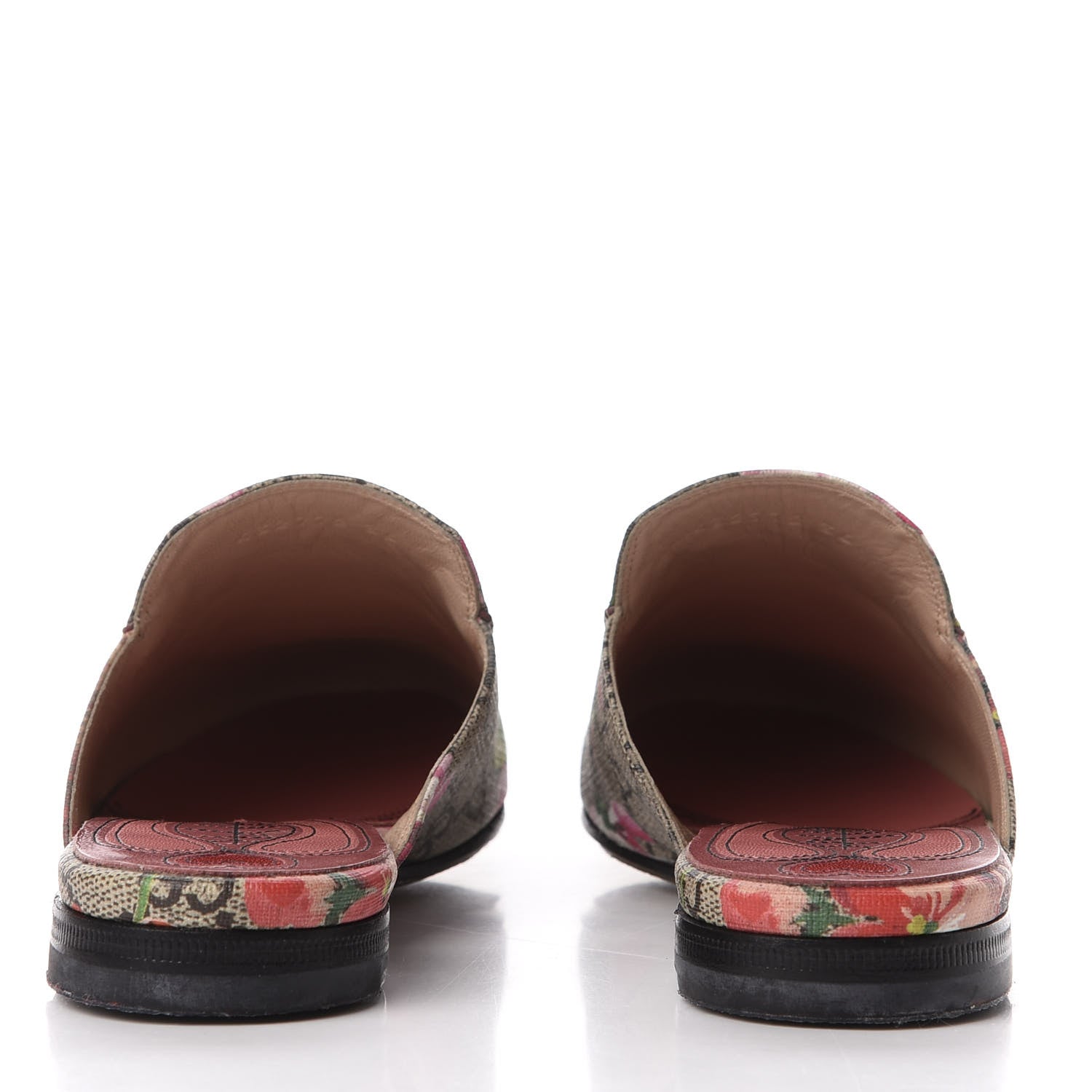 Gucci GG Supreme Monogram Blooms Womens Princetown Slippers 36 Beige Multicolor Dry Rose 7 of 11