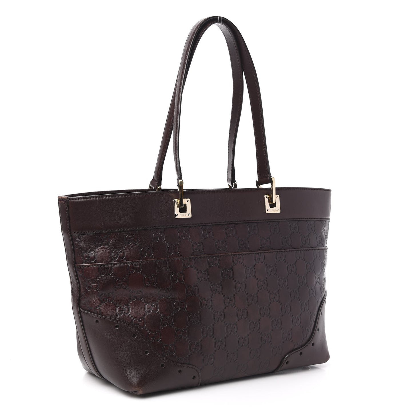 Guccissima Large Punch Tote Chocolate Brown
