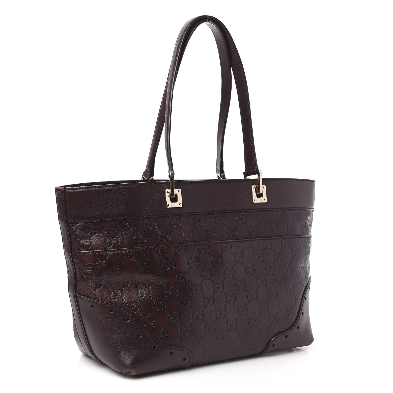 Gucci Guccissima Large Punch Tote Chocolate Brown 3 of 11