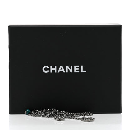 Chanel Ruthenium Crystal Flower CC Lariat Necklace 6 of 6