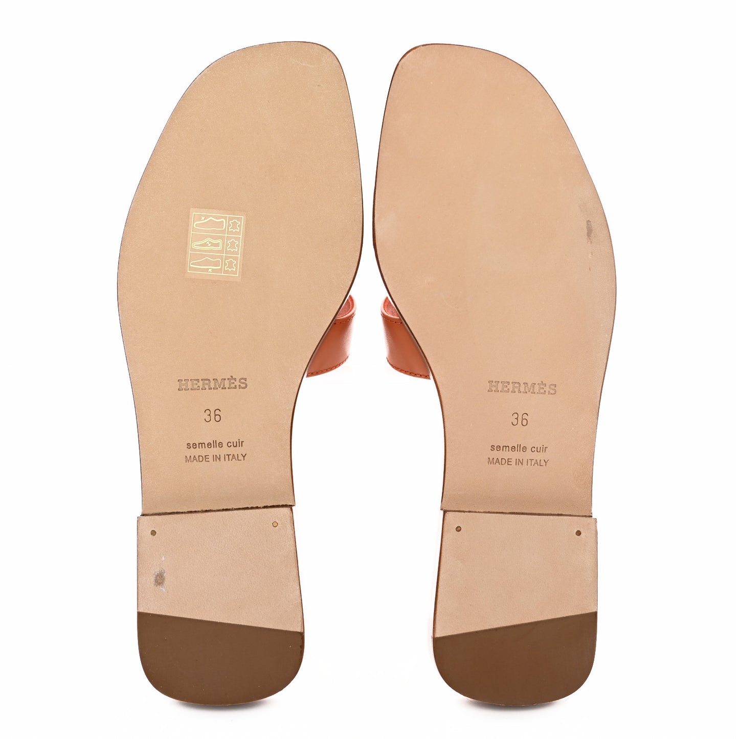 Calfskin Oran Sandals 36 Orange Terracotta