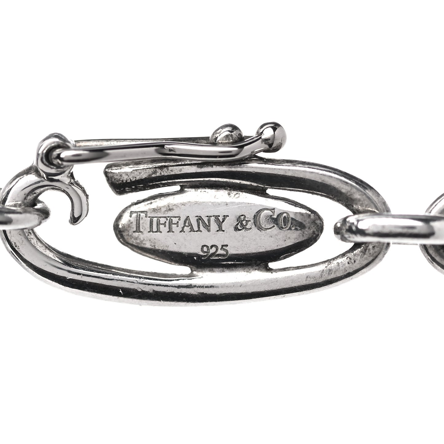 Sterling Silver 35mm Elsa Peretti Open Heart Link Pendant Necklace