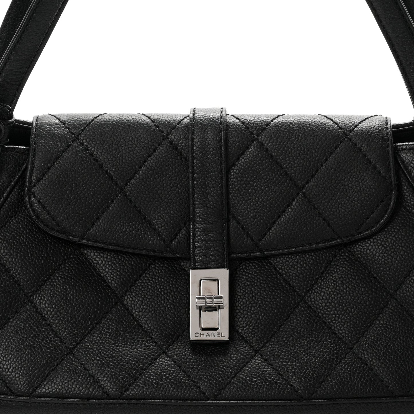 Caviar Quilted Small Mademoiselle Flap Bag Black