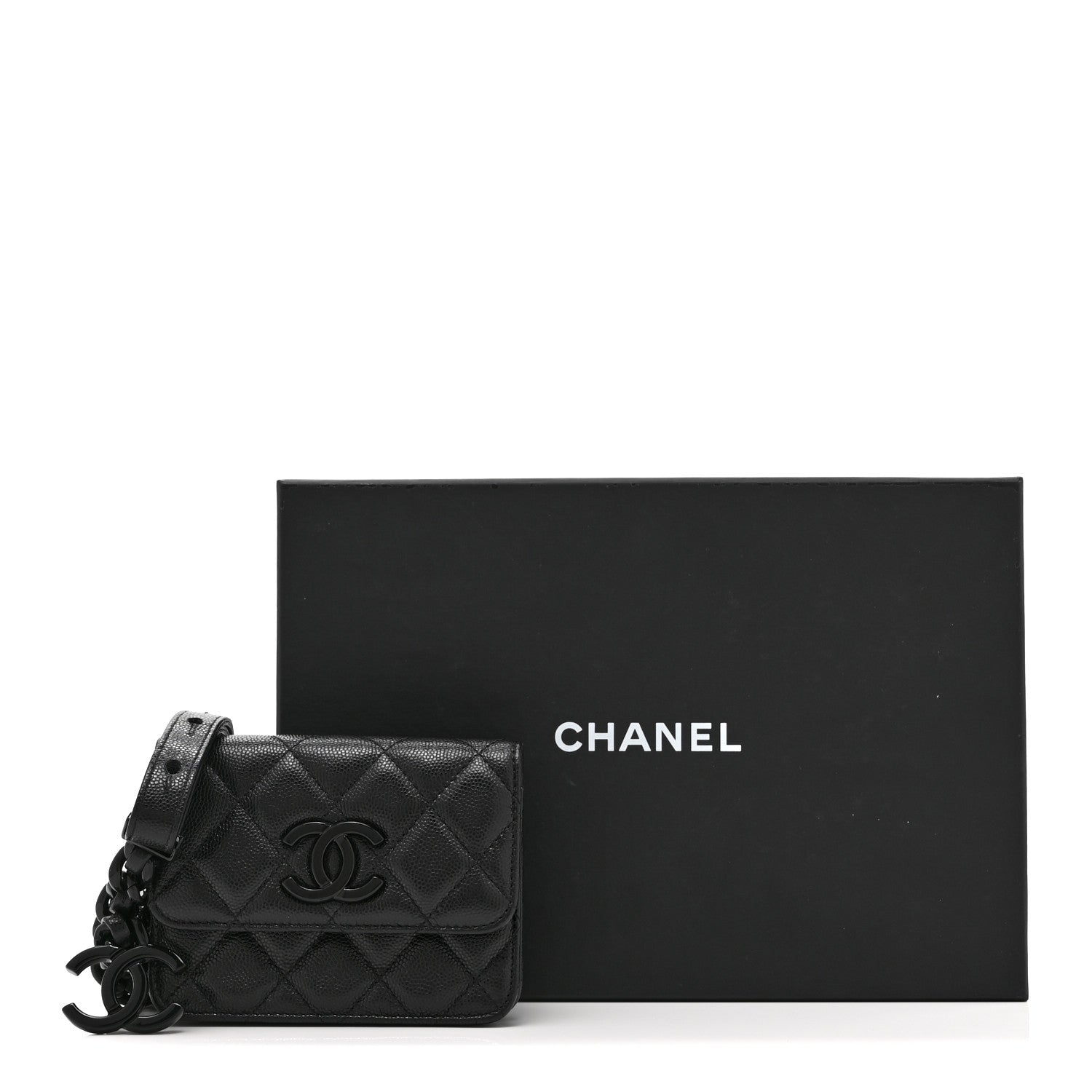 Chanel Caviar Quilted My Everything Belt Flap Card Holder Black 12 of 12