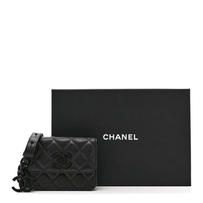 Chanel Caviar Quilted My Everything Belt Flap Card Holder Black 12 of 12