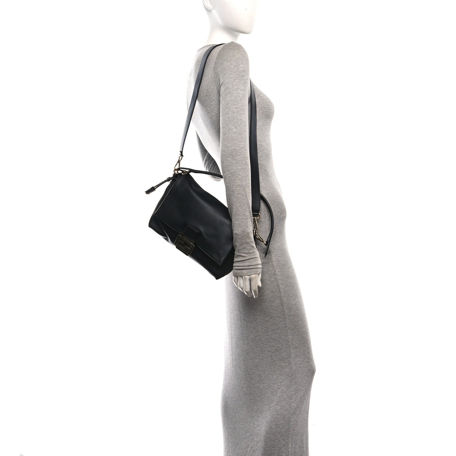 Fendi Nappa Medium Mamma Baguette Black 2 of 10