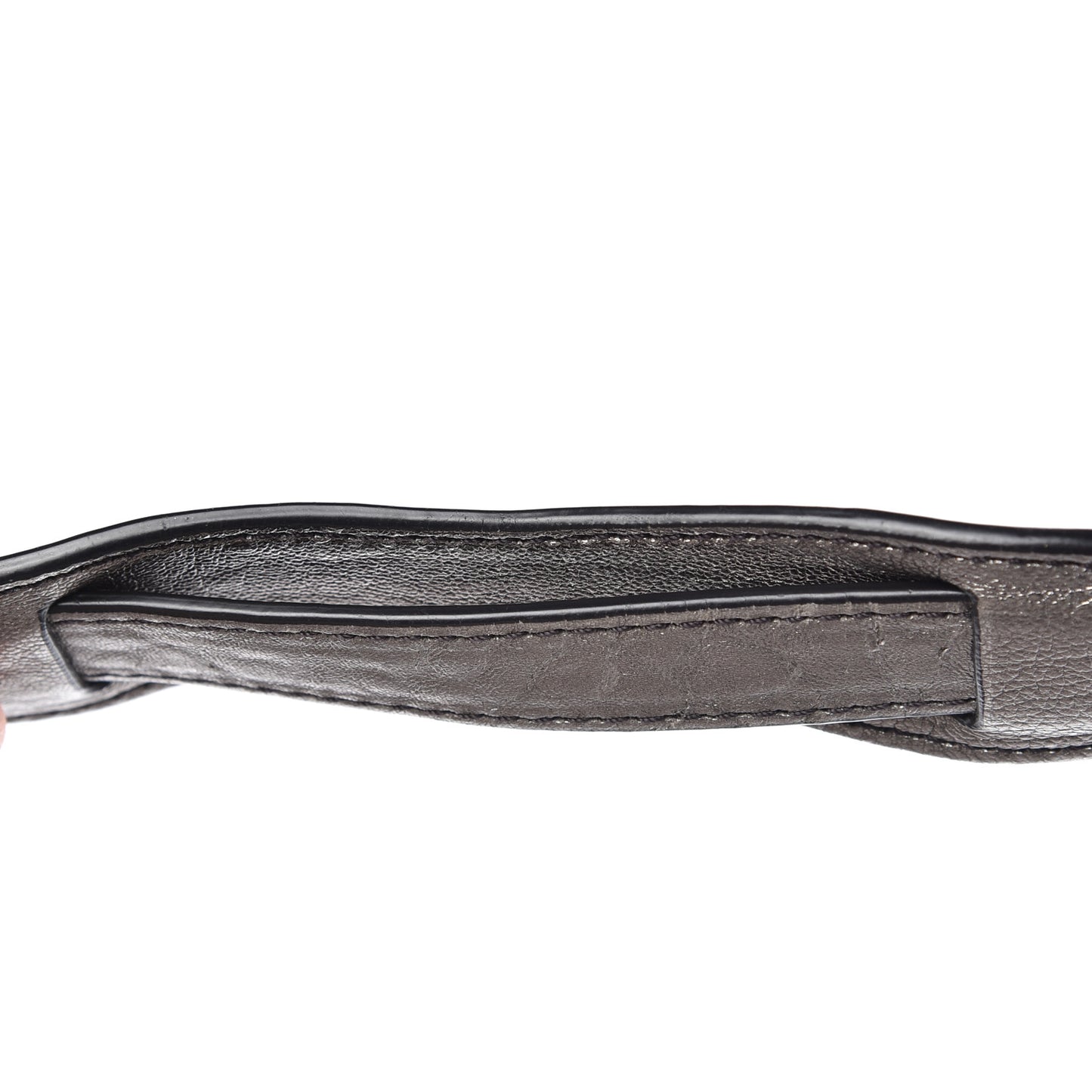Metallic Pebbled Lambskin Rockie Carbon Silver Hardware