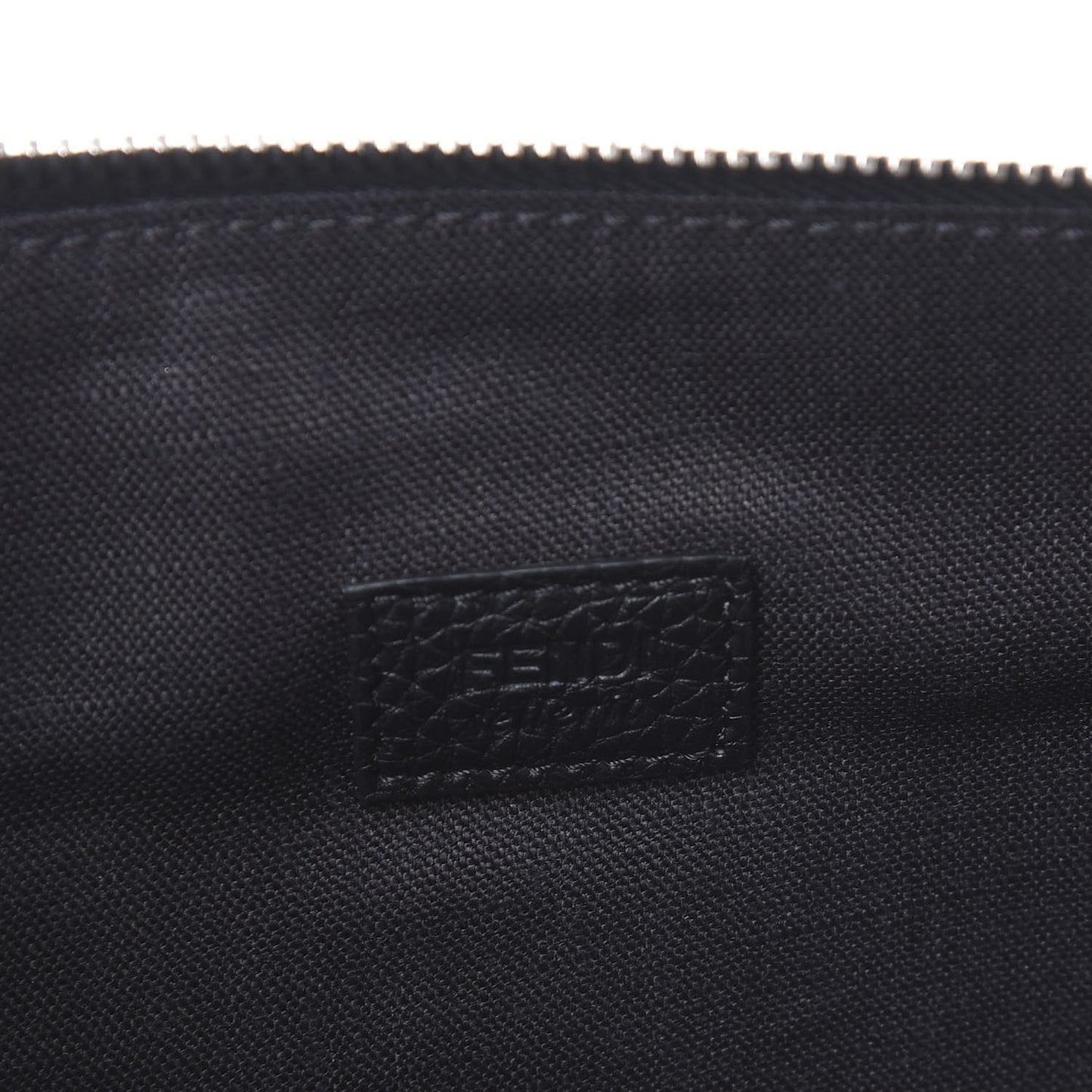 Cuoio Romano Monster Eyes Metal Stitch Pouch Black