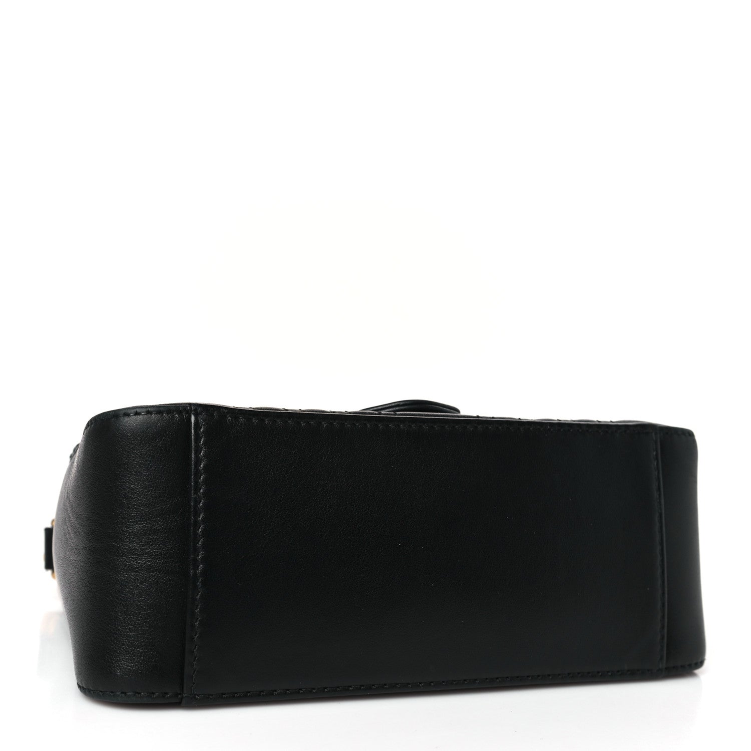 Gucci Calfskin Matelasse Mini GG Marmont Top Handle Shoulder Bag Black 4 of 9