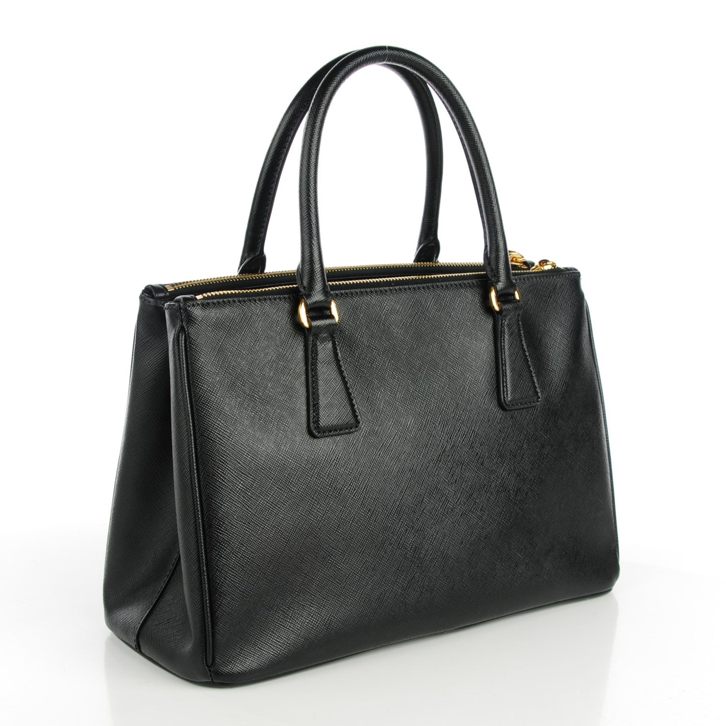 Saffiano Small Galleria Double Zip Tote Black