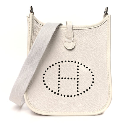 Hermes Taurillon Clemence Amazone Evelyne TPM New White 1 of 11