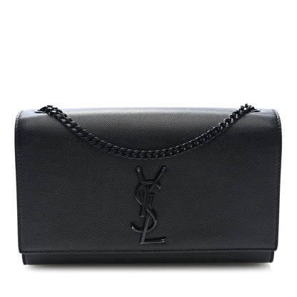 Saint Laurent Grain De Poudre Medium Classic Monogram Monochrome Kate Satchel Black 1 of 8