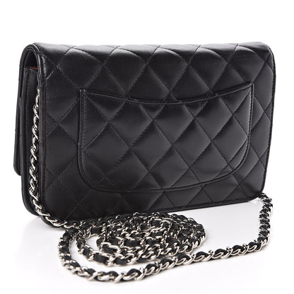 Chanel Lambskin Quilted Wallet On Chain WOC Black 3 of 11