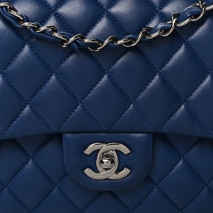Chanel Lambskin Quilted Medium Double Flap Blue 8 of 10