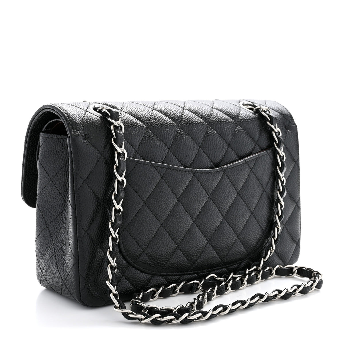Caviar Quilted Small Double Flap Black