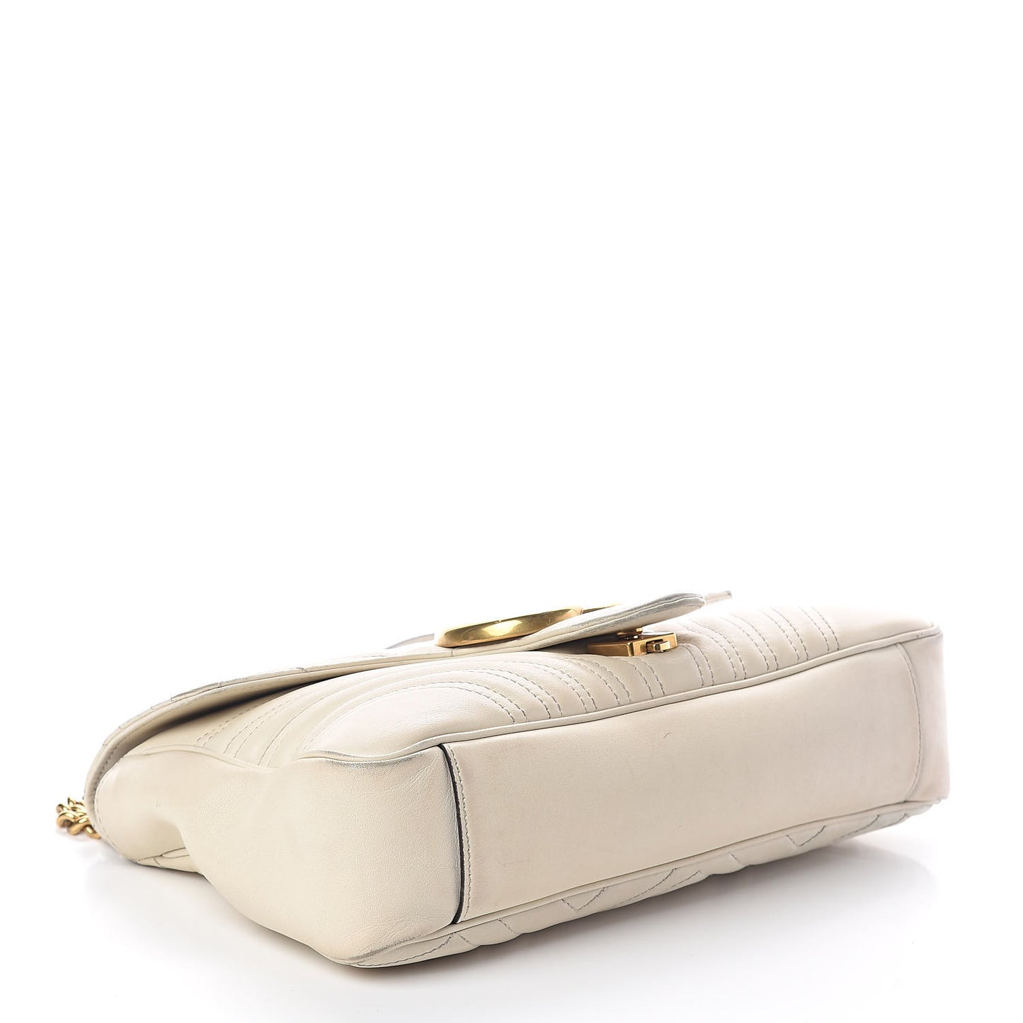 Calfskin Matelasse Medium GG Marmont Shoulder Bag White