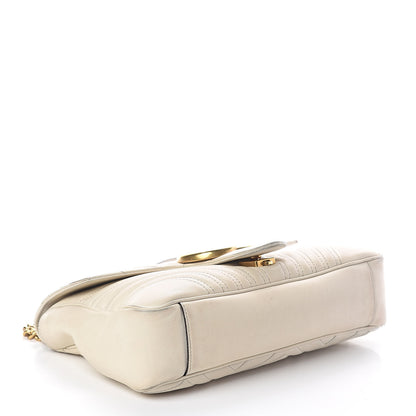 Gucci Calfskin Matelasse Medium GG Marmont Shoulder Bag White 4 of 19