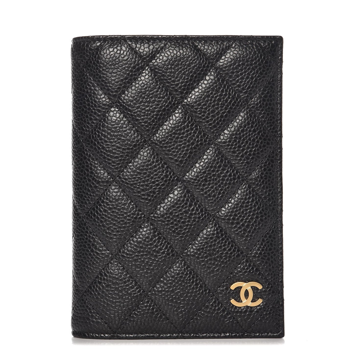 Caviar Quilted Passport Holder Black