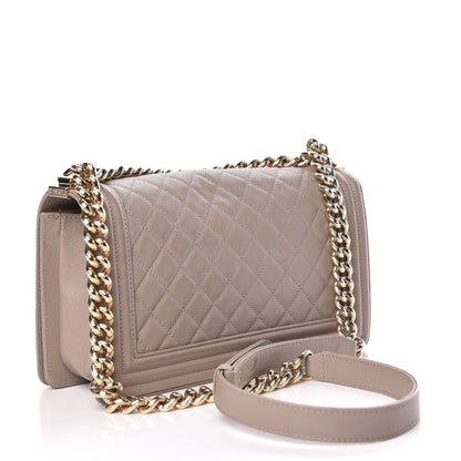 Chanel Caviar Quilted Medium Boy Flap Dark Beige 3 of 11