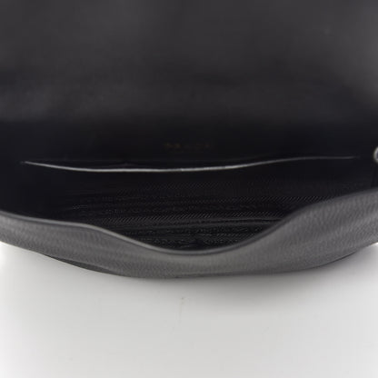 Prada Vitello Daino Flap Shoulder Bag Black 6 of 10