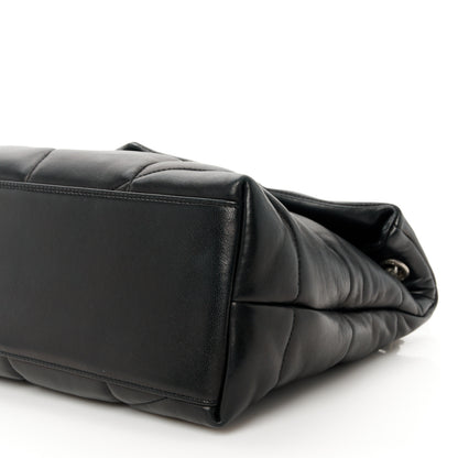 Saint Laurent Lambskin Quilted Medium Loulou Puffer Monogram Chain Satchel Black 11 of 11