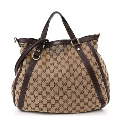 Gucci Monogram Medium Abbey Convertible Tote Dark Brown 1 of 12