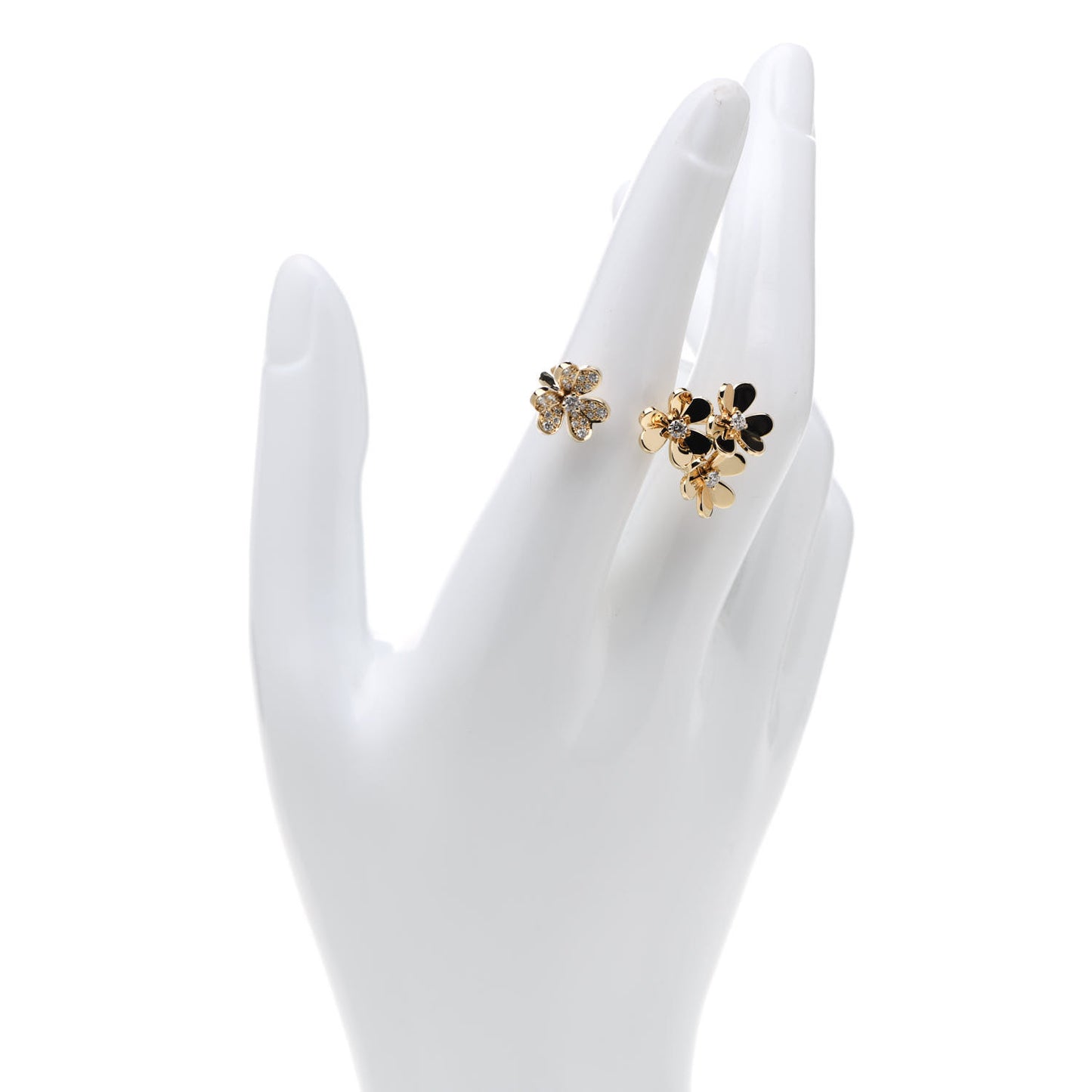 18K Yellow Gold Diamond Frivole Between The Finger Ring 53 6.5