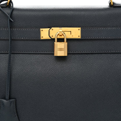 Hermes Courchevel Kelly Retourne 32 Bleu Indigo 8 of 14