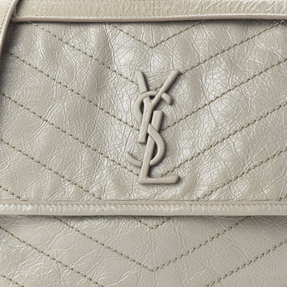 Saint Laurent Crinkled Calfskin Matelasse Monogram Medium Niki Chain Satchel Light Natural 9 of 9