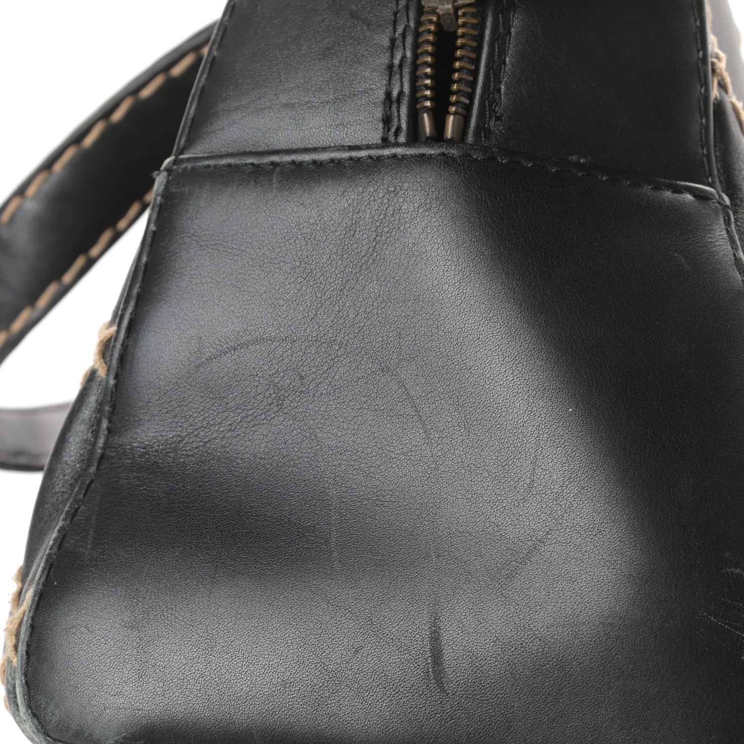 Chanel Calfskin Contrast Stitch Surpique Bowler Black 16 of 18