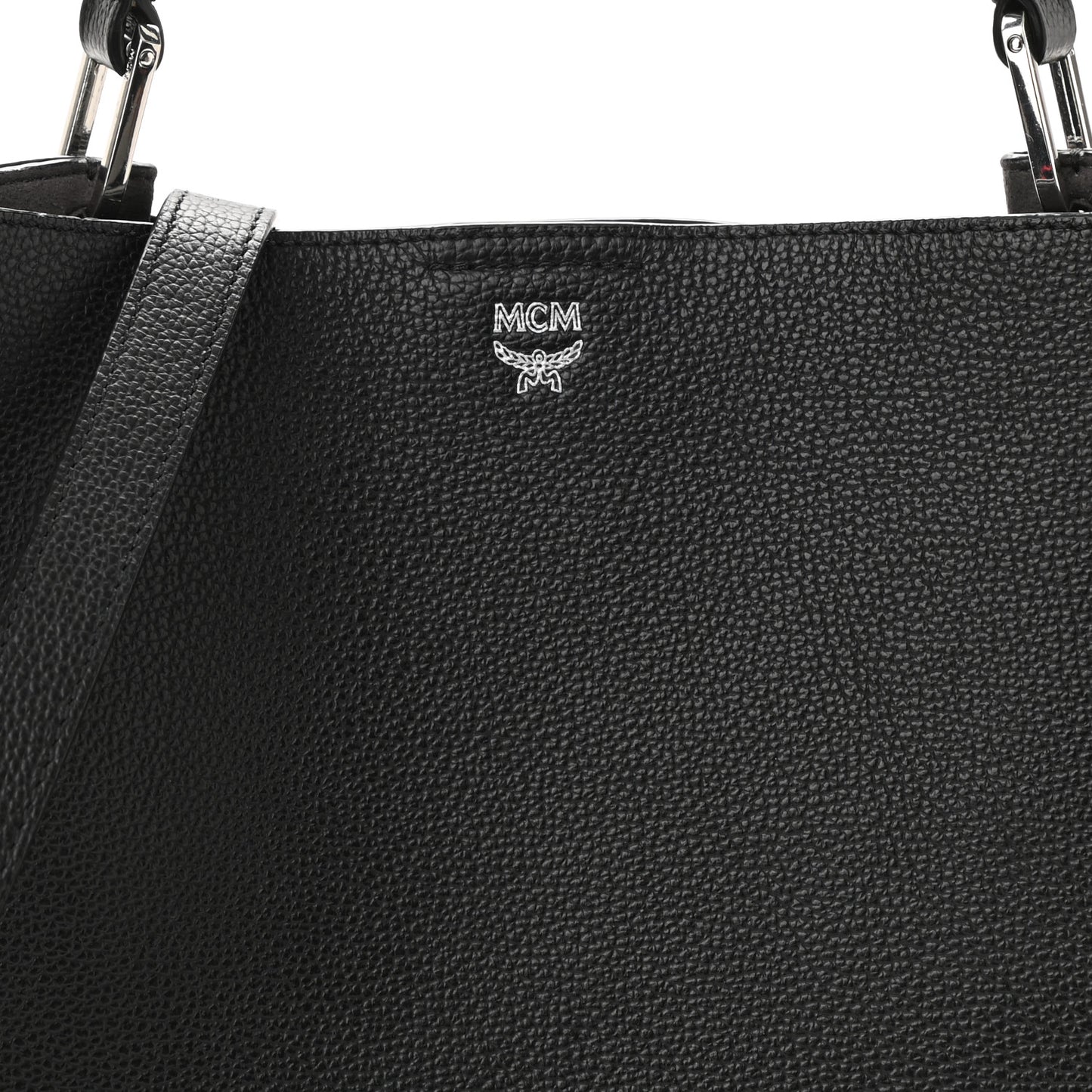 Grained Calfskin Visetos Medium Sarah Hobo Black
