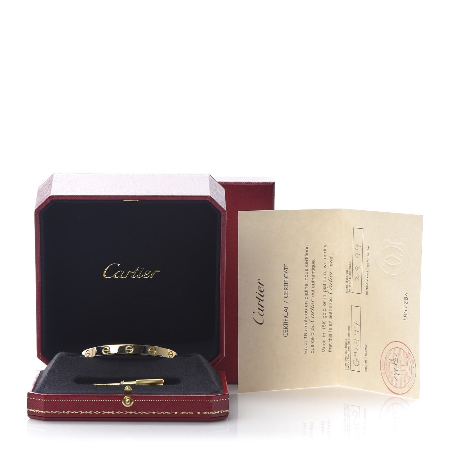 18K Yellow Gold LOVE Bracelet 17