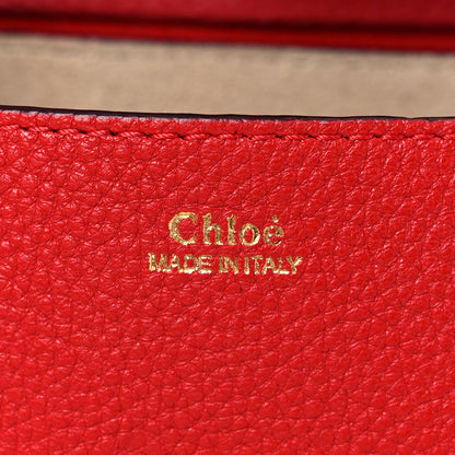 Chloe Grained Lambskin Mini Drew Shoulder Bag Plaid Red 6 of 10