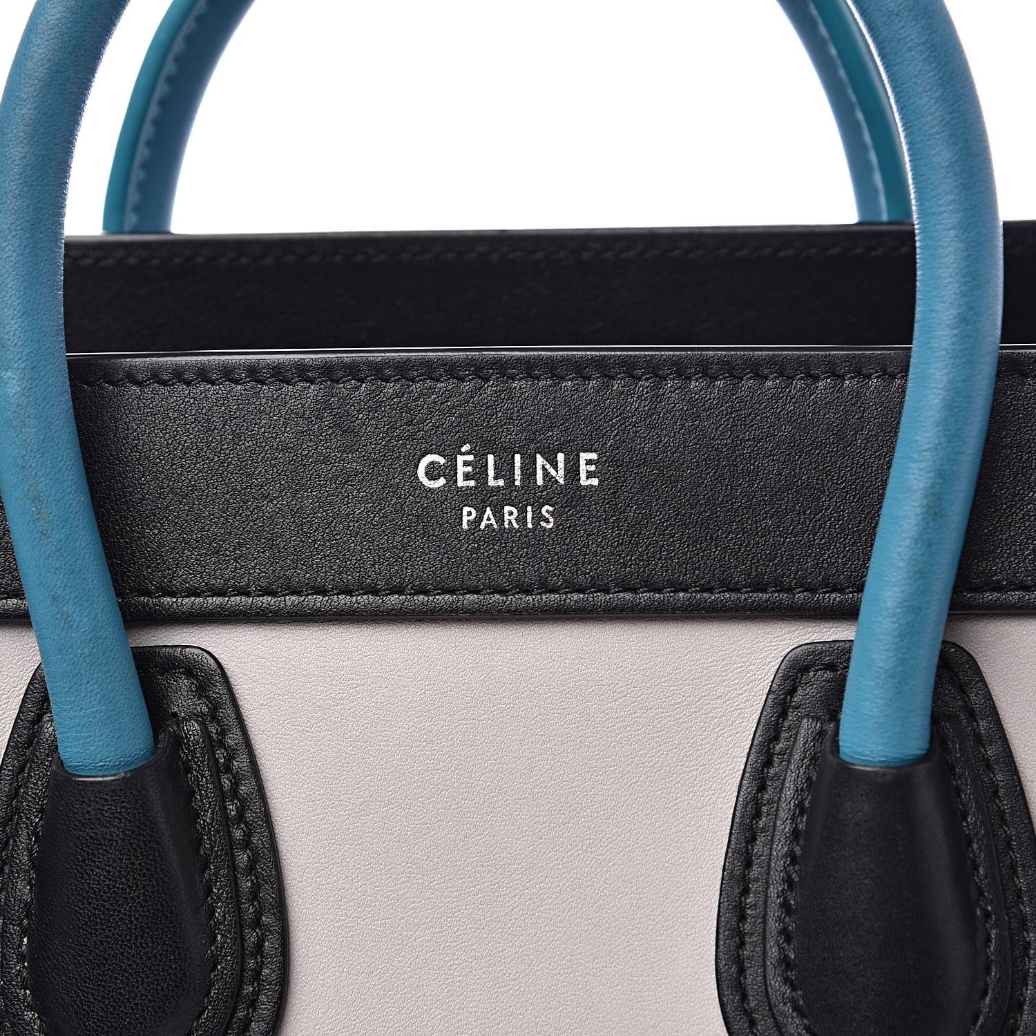 Celine Smooth Calfskin Nano Tri-Color Luggage Turquoise 9 of 15