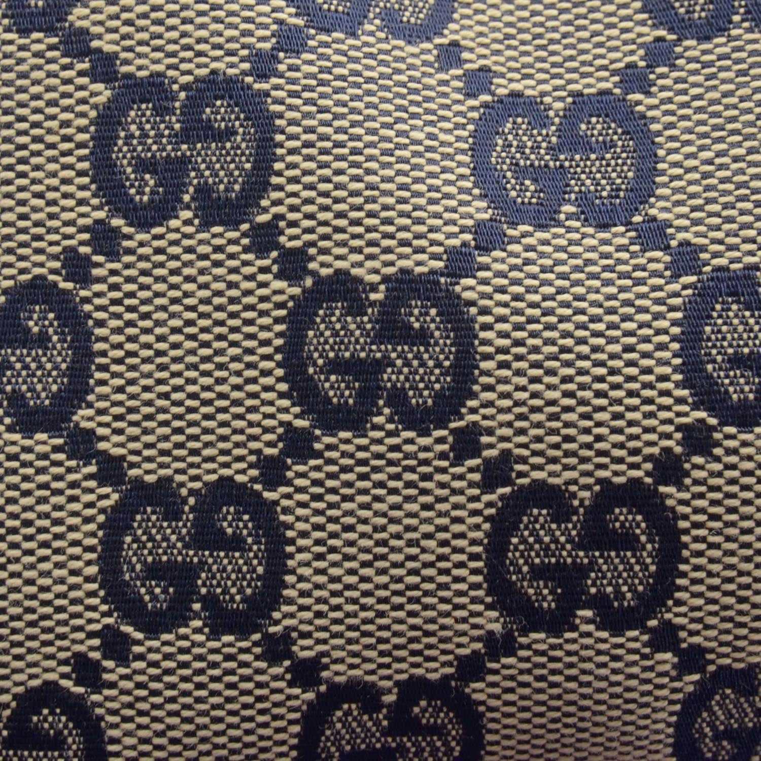 Gucci Monogram Selleria Calfskin Vintage Web Medium Boston Beige Blue 9 of 9