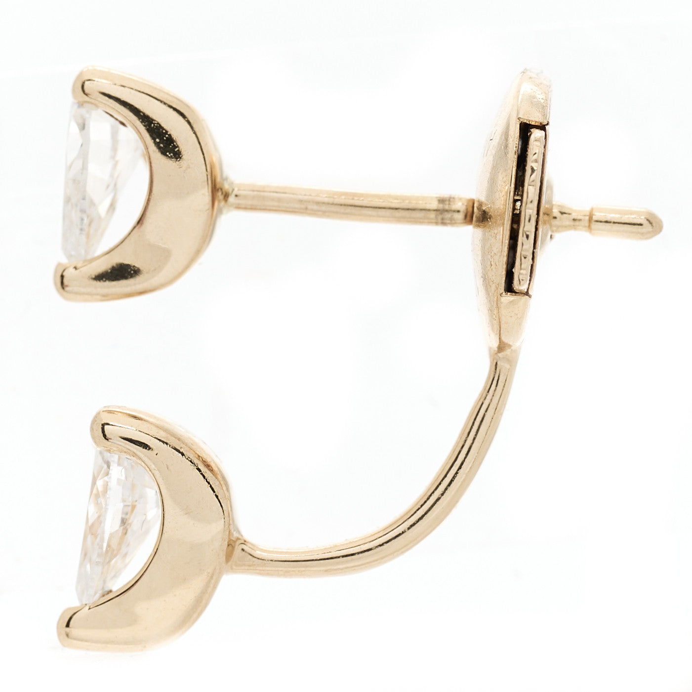 18K Yellow Gold Diamond Pear Orbit Earring