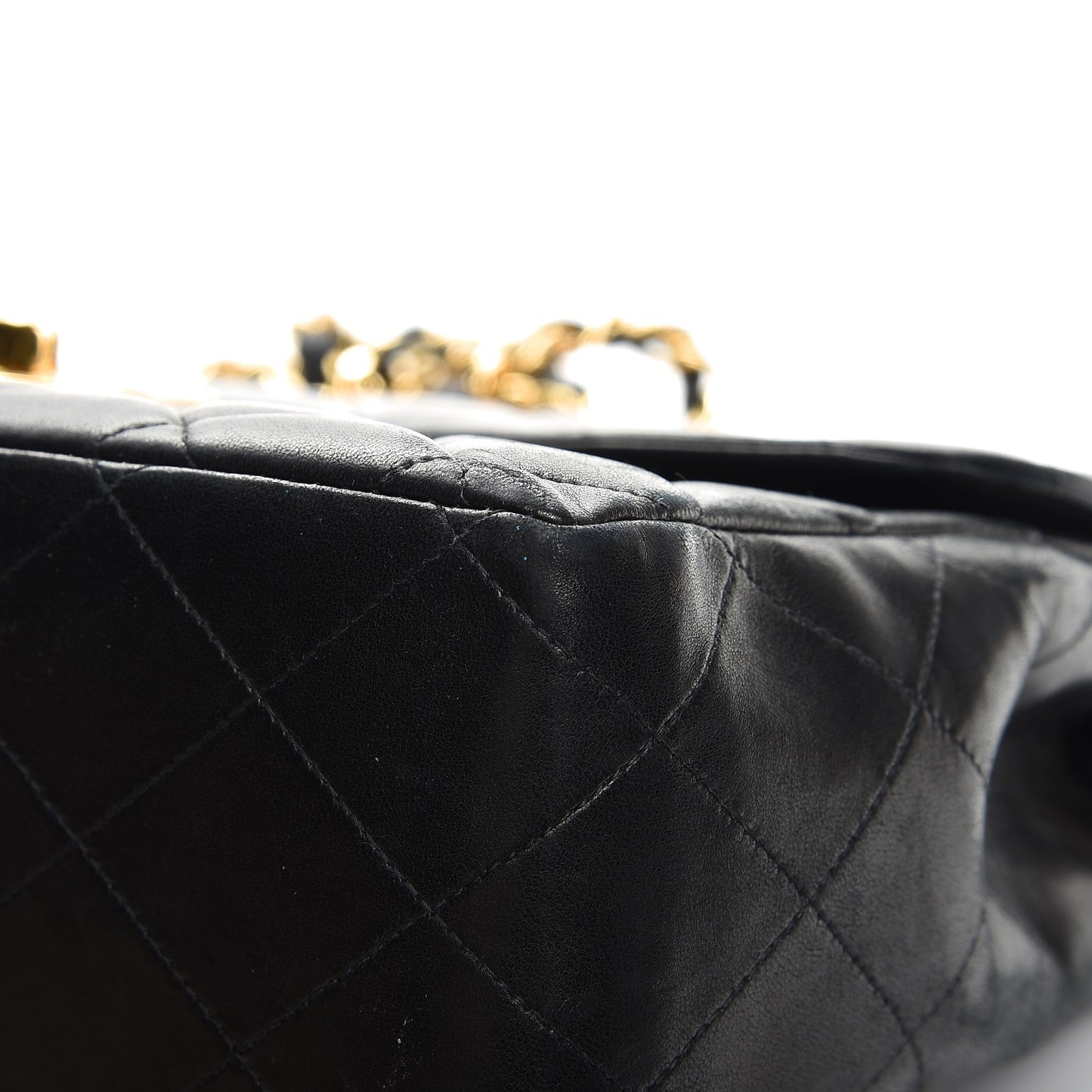 Lambskin Quilted Jumbo Single Flap Black