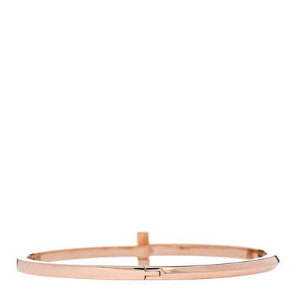 Tiffany 18K Rose Gold Narrow T T1 Hinged Bangle Bracelet 2 of 4