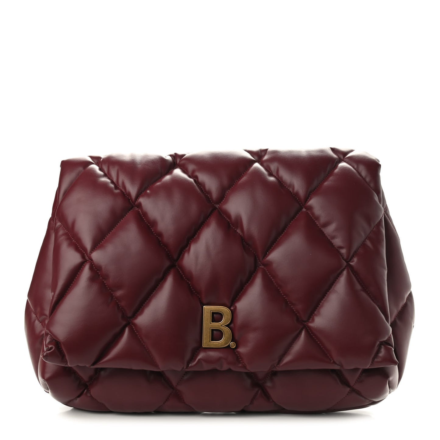 Nappa Calfskin Quilted Touch B Clutch Bag Dark Red
