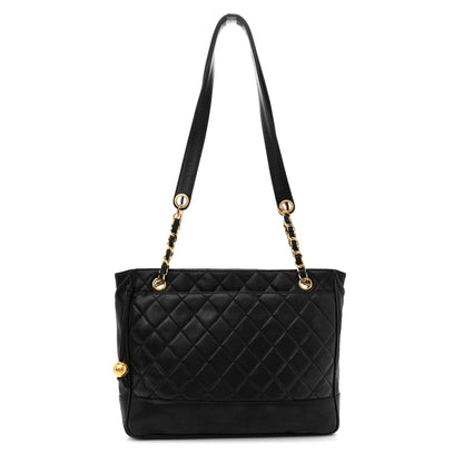 Chanel Lambskin Quilted Shopping Tote Black 1 of 18