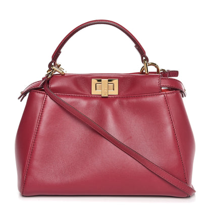 Fendi Nappa Monster Eyes Mini Peekaboo Iconic Satchel Amarena Fiamma 2 of 9
