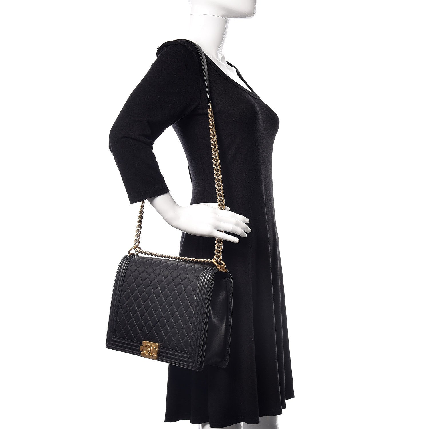 Chanel Lambskin Quilted Large Boy Flap Black 2 of 11