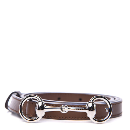 Gucci Calfskin Horsebit Skinny Belt 90 36 Brown 1 of 7