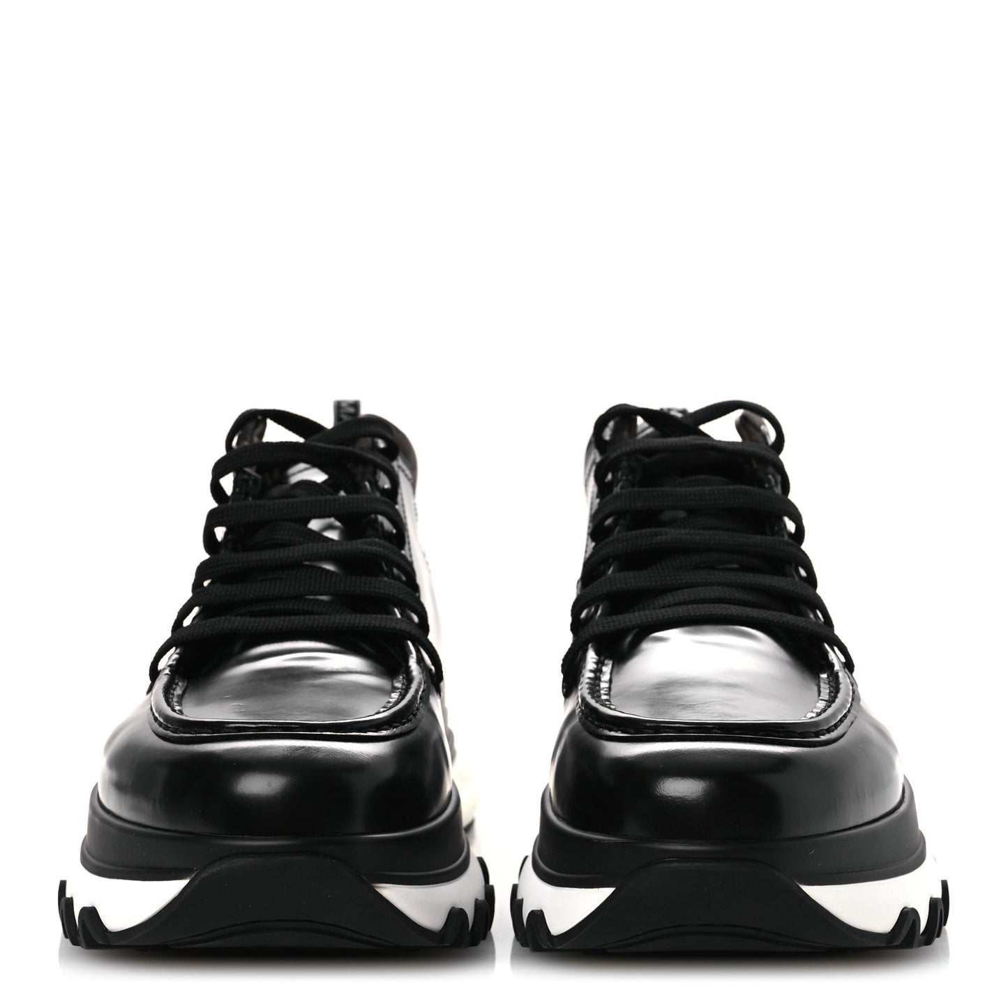 Calfskin Zucca Mens Lace Up Sneakers 8 Black Maya