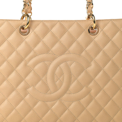 Chanel Caviar Quilted Grand Shopping Tote GST Beige 8 of 11